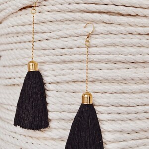 Gold Tassel Earrings / Fringe Earrings / Gold Drop Chain Tassel Earring / Dangle Earring / Boho Style Earring image 8