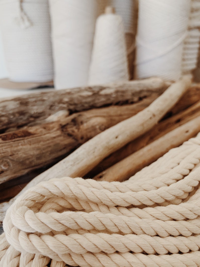 100 USA Made Natural Cotton Rope in 3/16th Inch / Natural, Unbleached Cotton Rope Etsy