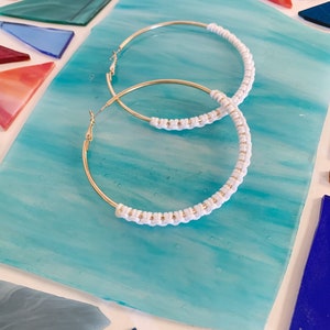 Hand Wrapped Hoops / Macrame Earrings / Hoop Earrings / Fiber Jewelry image 6