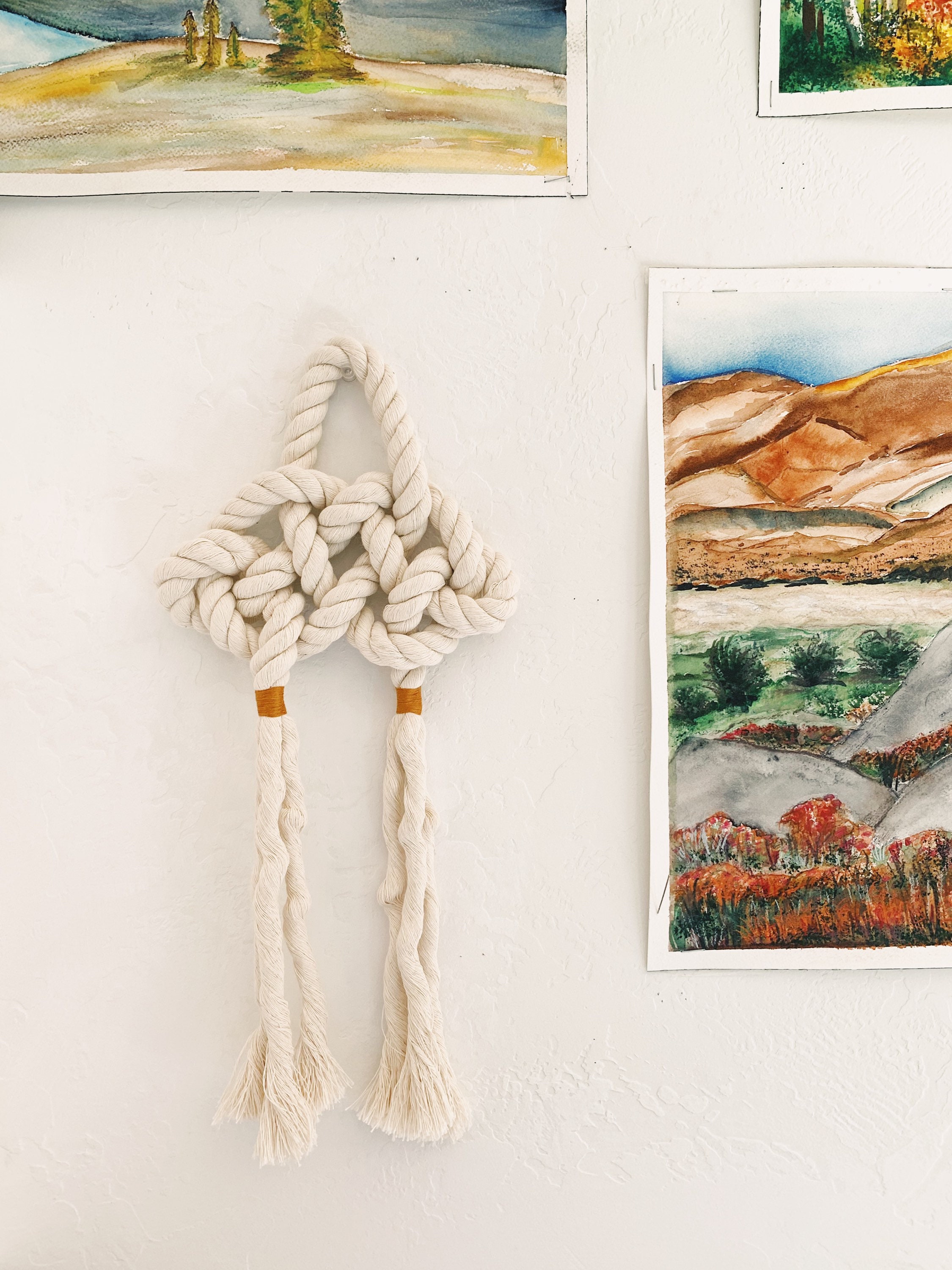 Cloud Knot Wall Charm / Fiber Art Wallhanging / Wall Art Etsy