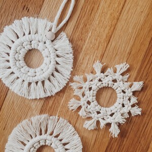 Macrame Ornament / Macrame Charm / Boho Ornament / Rearview Mirror ...