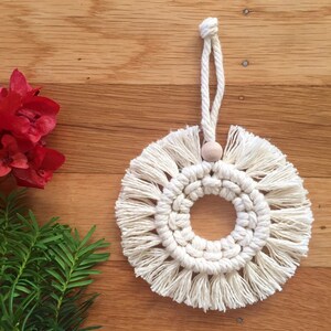 Macrame Ornament / Macrame Charm / Boho Ornament / Rearview Mirror ...