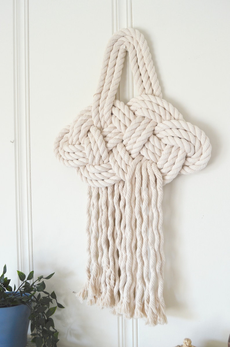 Cloud Knot Wall Hanging / Knot Charm Wallhanging / Macrame Wall Hanging image 1