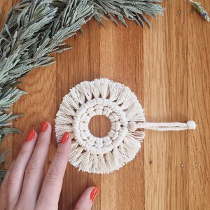 Macrame Ornament / Macrame Charm / Boho Ornament / Rearview Mirror ...