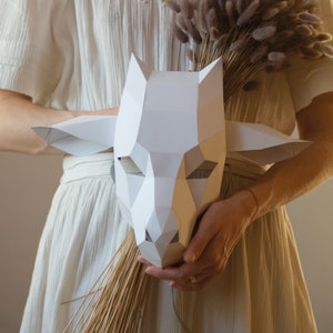 Maschera di capra, Maschera di Halloween Papercraft, Download istantaneo di Pdf, Maschera poligonale, Maschera di carta, Maschere di pecora 3D, Low Poly, Modello maschera facciale,