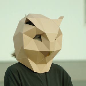 Owl Mask,DIY Head,Instant Pdf download,Bird mask,Paper Mask,Printable, 3D Polygon Masks,Low Poly,Papercraft Face Mask,Template,Halloween