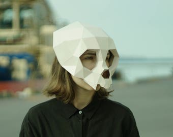 king skull mask3d maskfacepdfpattern maskspolygon diy etsy