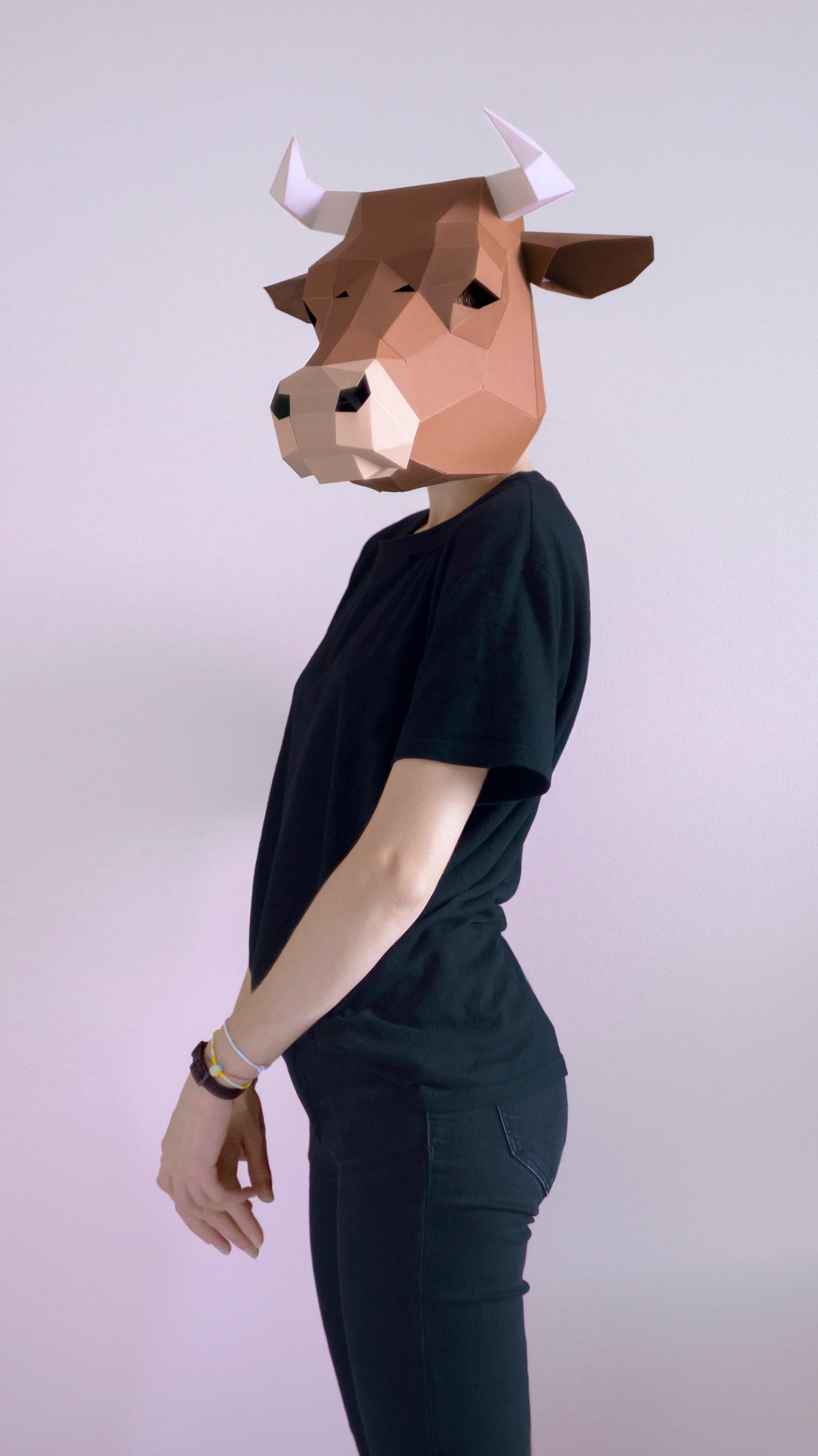 Cow mask template DIY Animal Head Halloween mask Instant Etsy