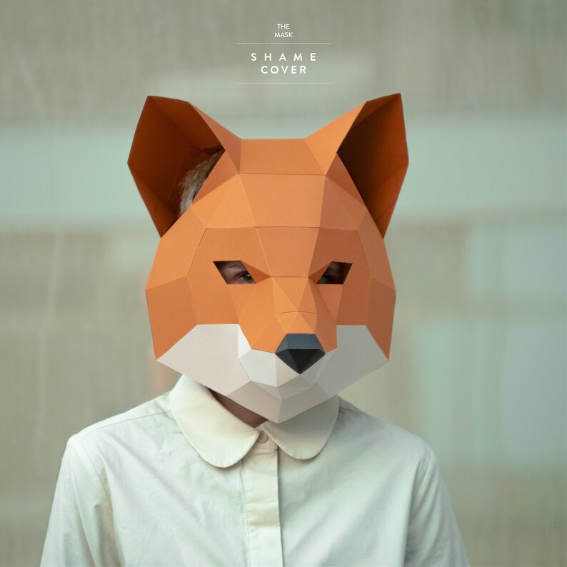 Make fox. Паперкрафт Фокс маска. Маска 3 д бумажная лиса. Полигональная лиса. Fox Mask Polygon.