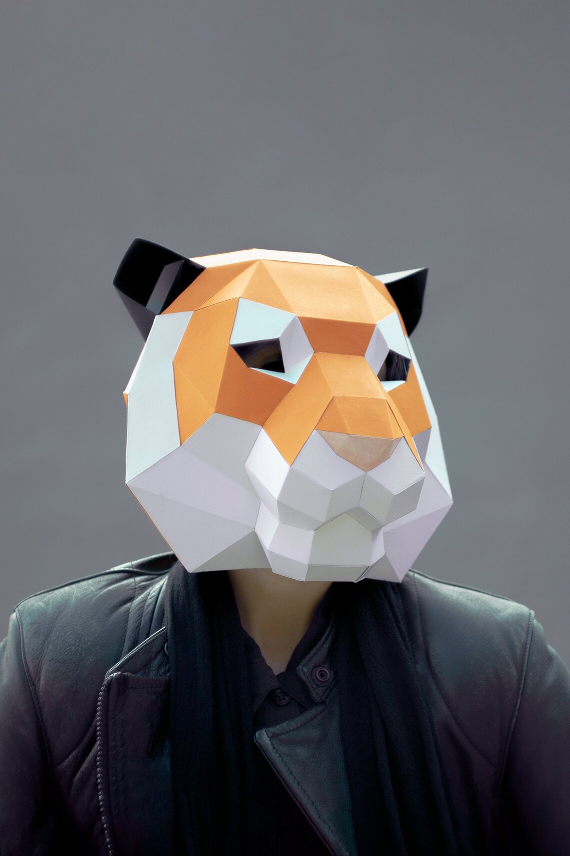 Make Tiger Face Mask,polygon Mask,pdf,wildcat,diy Paper,tiger Mask ...