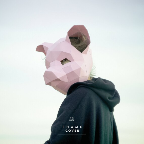 pig maskdiy 3dmaskpdfpolygon paper maskhalloween mask etsy