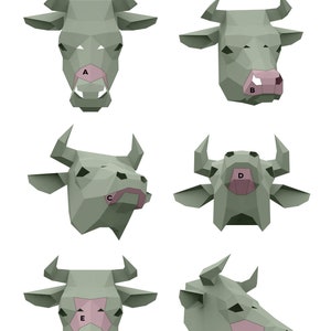 Cow Mask Template - DIY Animal Head, Halloween Mask, Instant Pdf ...