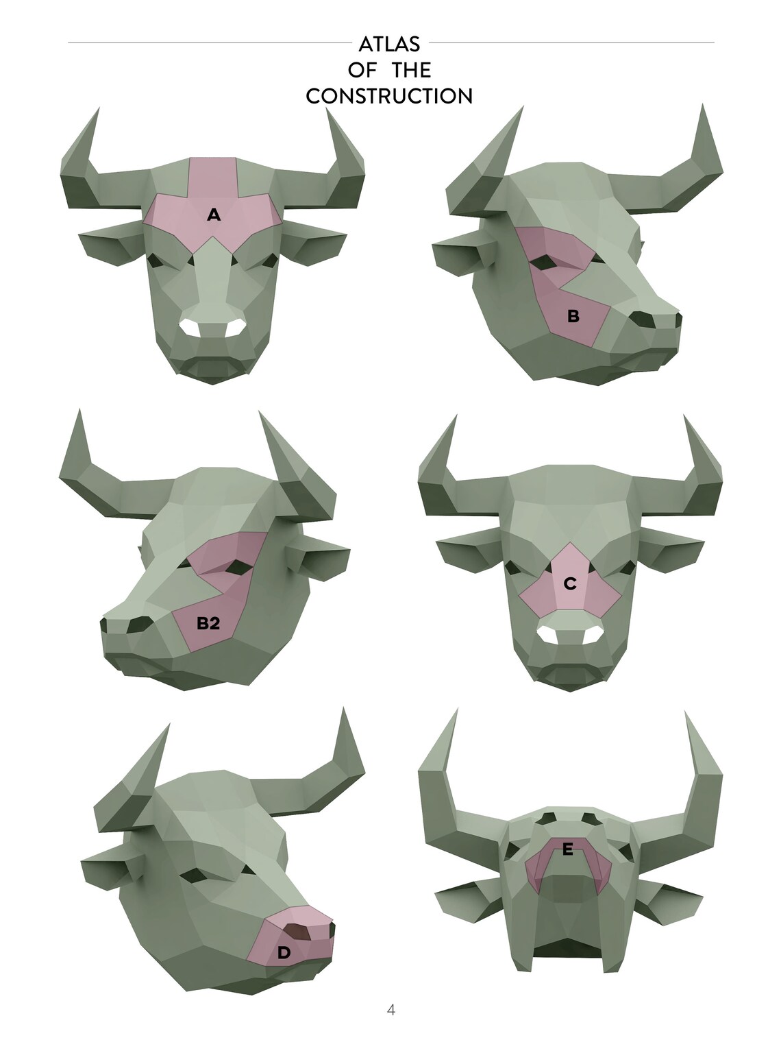 Bull Mask Papercraft Template for Halloween and Themed Parties, Instant ...