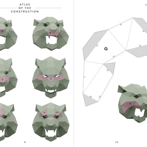 Tiger Mask Halloween Papercraft Mask Cat Mask Animal Mask - Etsy