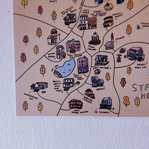 Stars Hollow Map - A4 Poster