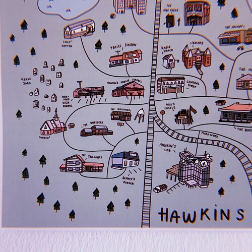 Hawkins Map - A4 Poster