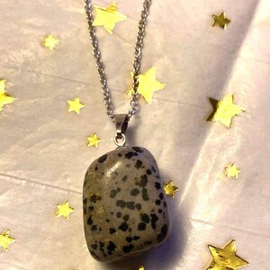 Dalmatian Jasper chunky pendant ,