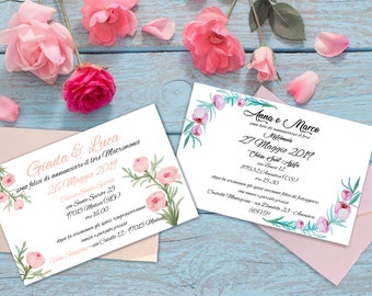 Custom Wedding Participation Kit - Printed or Digital File - ThemeFloreale - 2 fantasies - (menu,, placeholder, etc.)