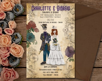 Custom Wedding Participation Kit - Printed or Digital File - TemaSteamPunk - (menu, marker, placeholder, jam-incted signs)