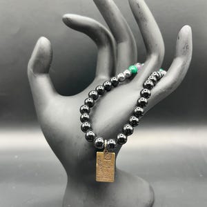 Stackable Gemstone Bracelet 6mm - Death Tarot Card
