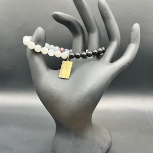 Stackable Gemstone Bracelet 6mm - The High Priestess Tarot Card