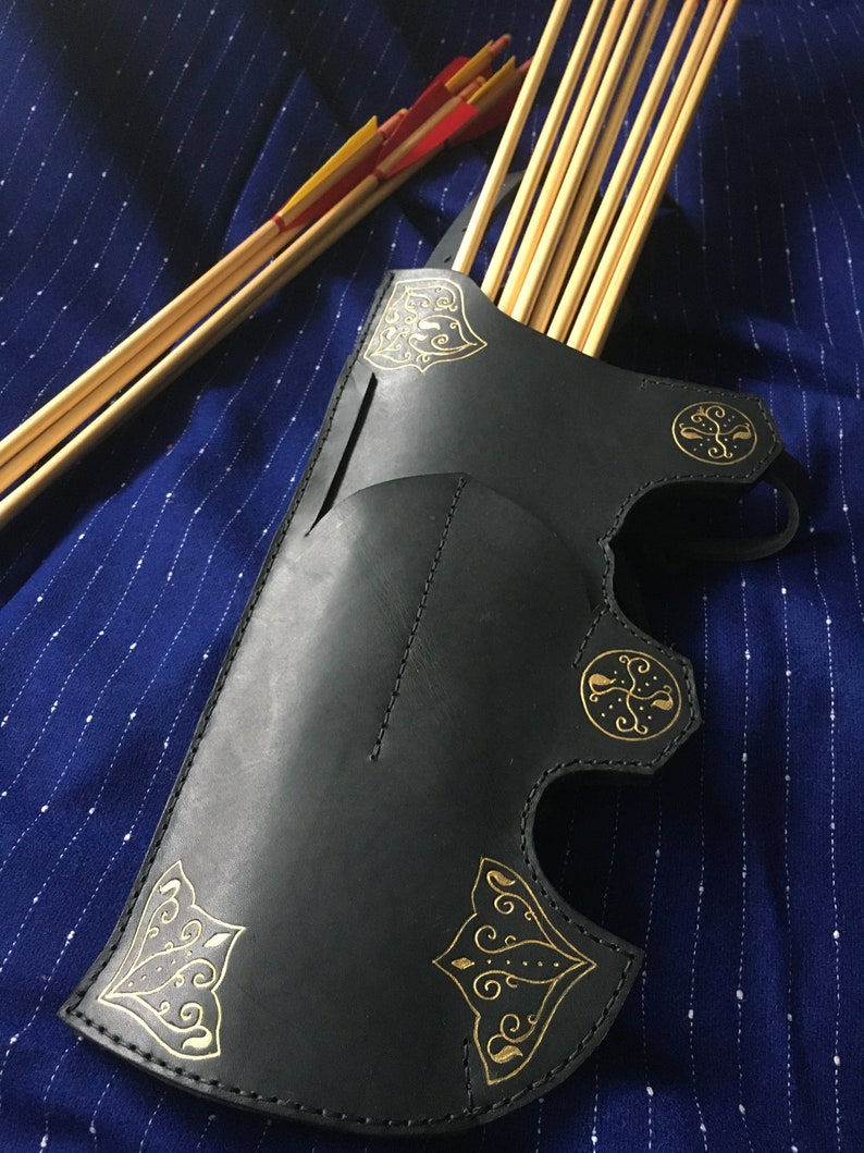 Leather hip quiver for horseback archery/eastern archery in Etsy