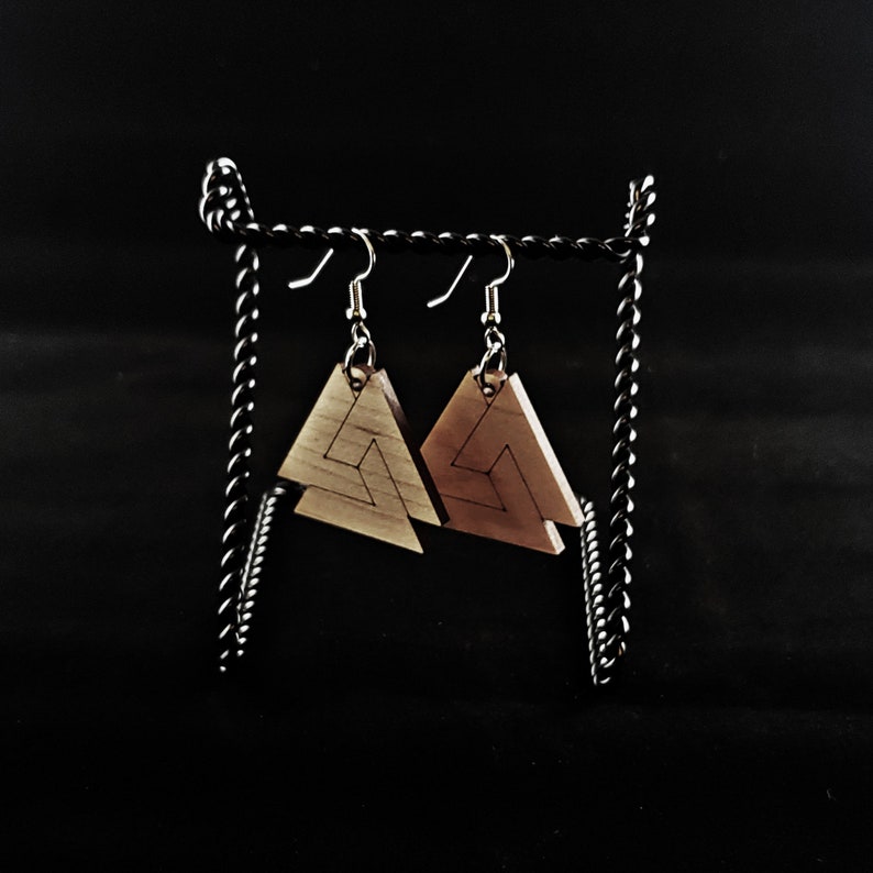 Valknut Earrings Trefoil Knot Style image 2