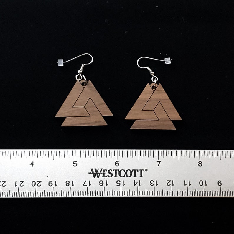 Valknut Earrings Trefoil Knot Style image 5