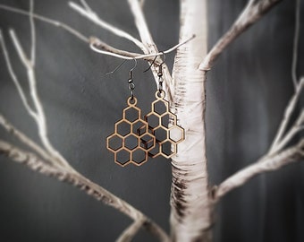 Medium Honeycomb Hexagonal Earrings
