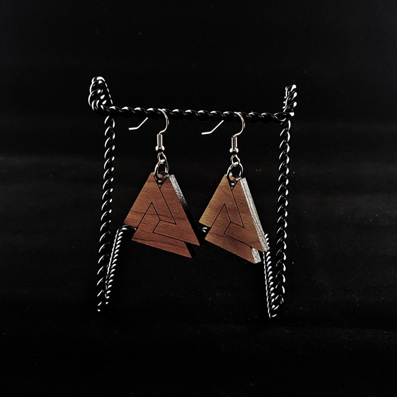 Valknut Earrings Trefoil Knot Style image 3