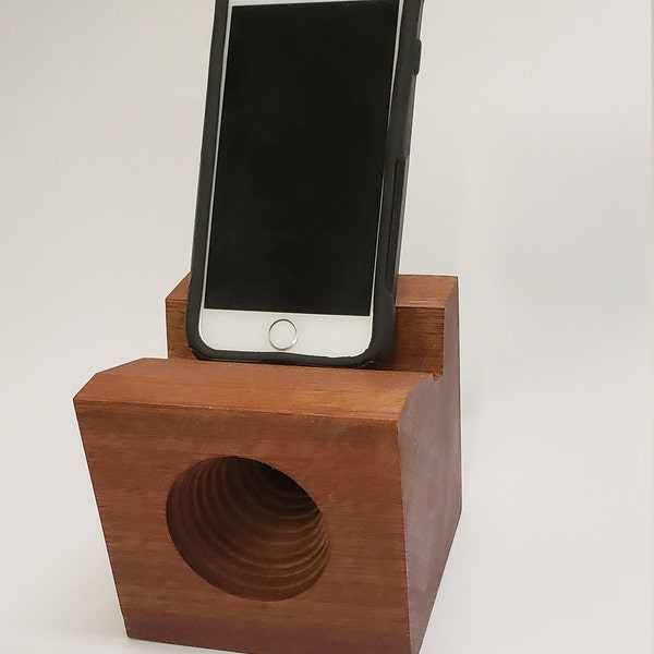 Phone AMP un haut-parleur tout en bois fabriqué à la main pour votre téléphone portable Parfait pour le camping, les pique-niques