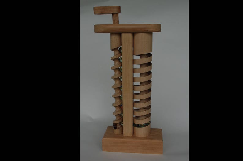 The Crank: A wooden toy with marbles hand crafted in Vermont. image 1