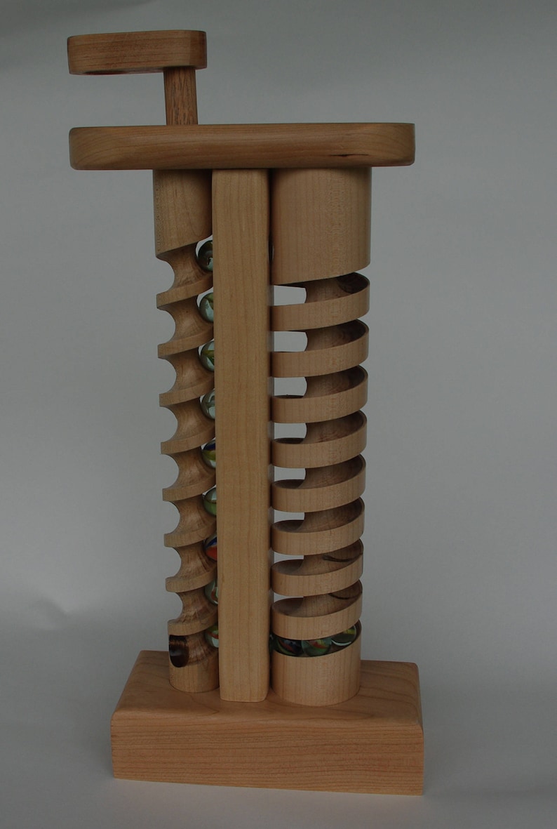 The Crank: A wooden toy with marbles hand crafted in Vermont. image 2