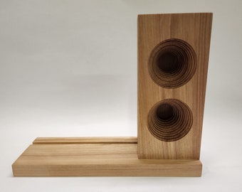 The AMP Ipad is a hand made wooden passive speaker. fits an IPad 9th Gen 10.2