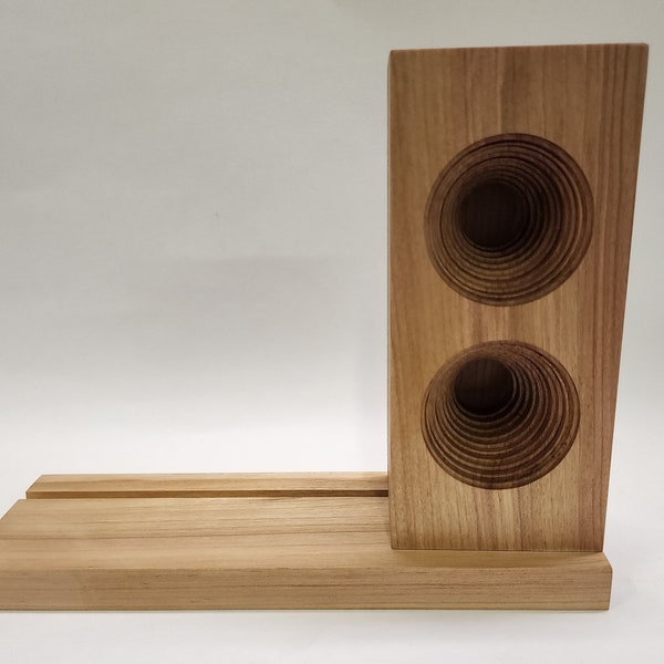 The AMP Ipad is a hand made wooden passive speaker. fits an IPad 9th Gen 10.2