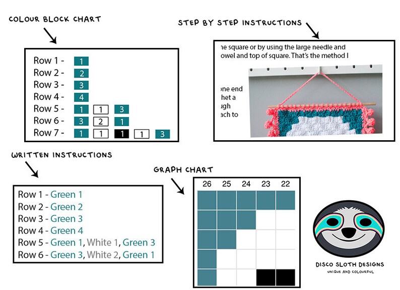 CROCHET PATTERN SKULL C2C Wall Hanging / Corner to Corner Etsy
