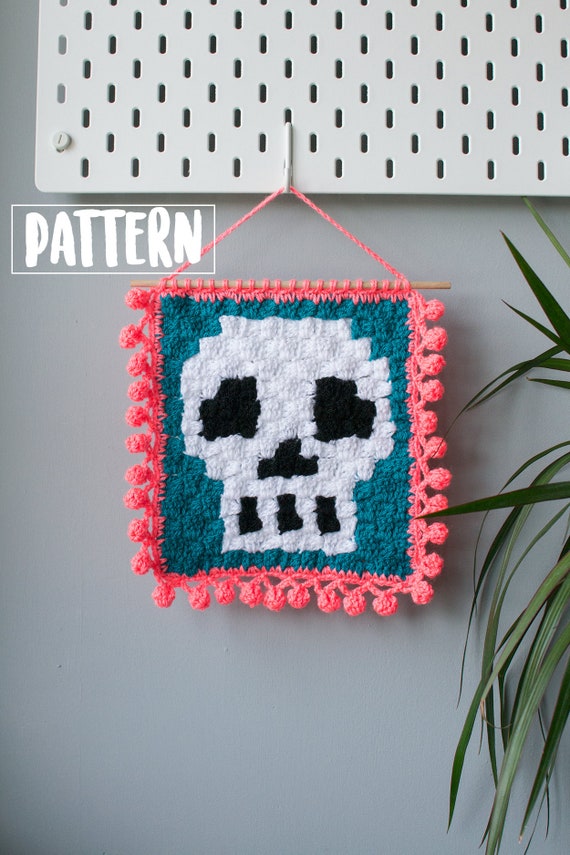 Crochet Patterns C2c Skull Wall Hanging Quirky Decor Uk - C2c Designs Decorative Home Accessories Uk Crochet Patterns C2c Skull Wall Hanging Quirky Decor Uk - C2c Designs Decorative Home Accessories Uk