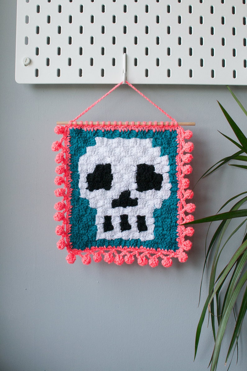 CROCHET PATTERN SKULL C2C Wall Hanging / Corner to Corner Etsy