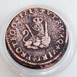Rare Beautiful Coin Copper Shipwreck Spanish Pirate Treasure - 1718