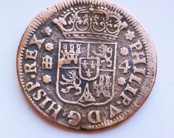 希少な美しい銅貨難破船スペイン海賊の宝物 - 1743年 - 歴史的ギフト - クリスマスギフト