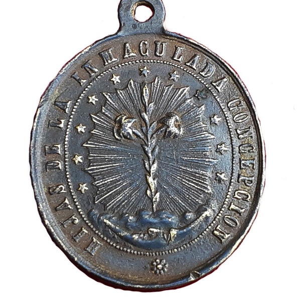 Rare Médaille Authentique de l'Immaculée Conception Virgin Cooper - 18ème siècle