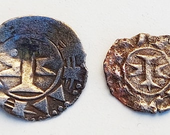 Authentic 12th Century Silver Coins - Melgueil Maguelonne France - Medieval Denier & Obole - Unique History Gift for Collector