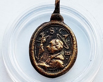 Spain - Authentic Beautiful Bronze Medal Saint Charles Borromeo - ST. Roman Francesca - from the 16th century