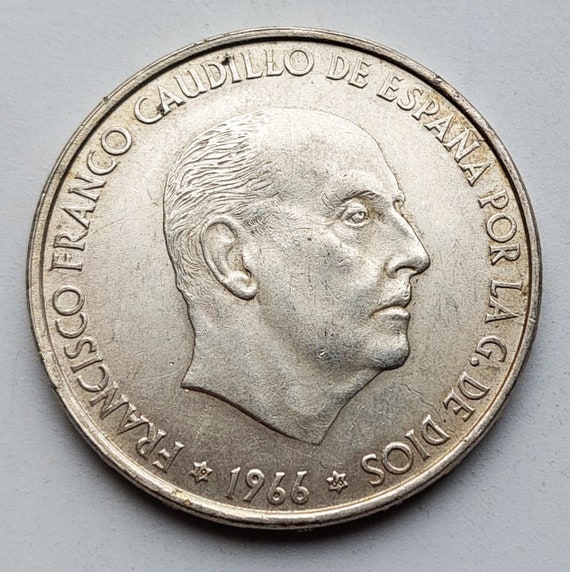 スペイン - フランシス・フランコの真正銀貨 100 ペセタ 1966 年