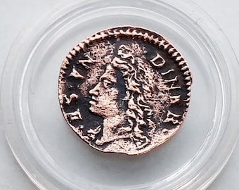 1708年海賊コイン、本物のスペイン難破船銅貨、希少なアンティーク歴史ギフト、本物の植民地時代の遺物