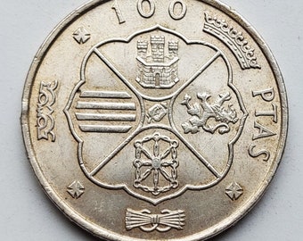 スペイン 100セペタ　銀貨 (1966) フランコ国家元首 スペイン - フランシス・フランコの真正銀貨 100 ペセタ 1966 年