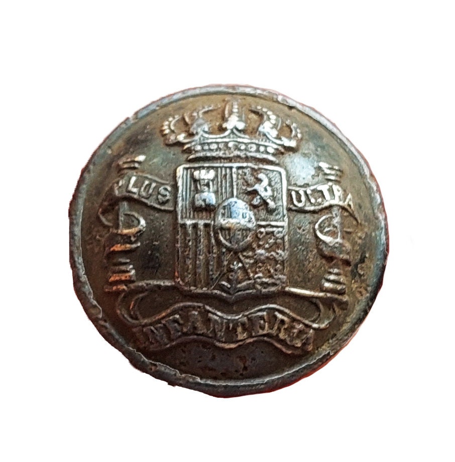 Spain - Beautiful Carlist Infantry Button diameter 19 mm (1871 - 1873) - historical gift - Christmas gift
