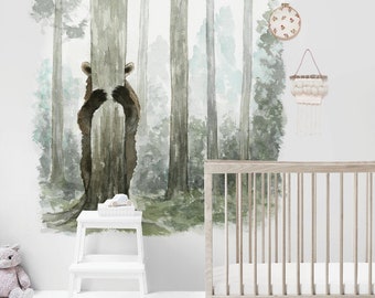 Fabric Peek-a-boo Bear Wall Decals – Woodland Nursery Decor