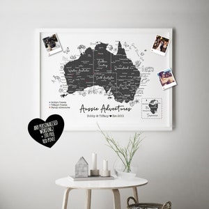 Personalisierte Landkarte von Australien - Weltreise Karte zum Einstecken