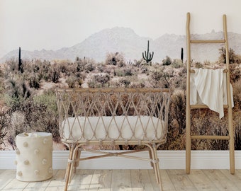 Cactus Desert Ranch Wall Mural - Papier peint traditionnel ou peler et coller